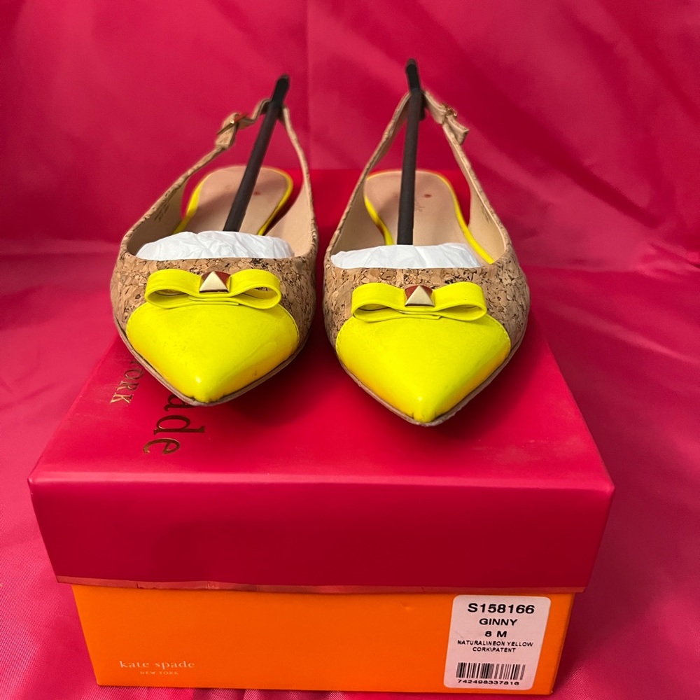 Kate spade patent & cork Italian leather flats in original packaging & box!